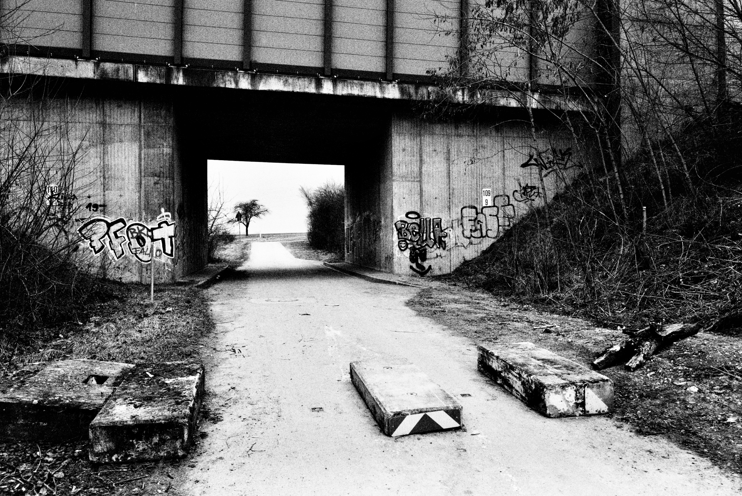Eschhofen-Brueckenweg-Leica-Q2-Monochrom-Sascha-Buettner-03 Eschhöfer Brücken-Weg, Januar 2026. Schwarzweiß-Fotografie mit Leica Q2 Monochrom von Sascha Büttner.